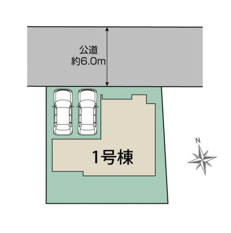 熊本市東区京塚本町第2-1棟（1号棟）の区画図|配置図（1号棟）