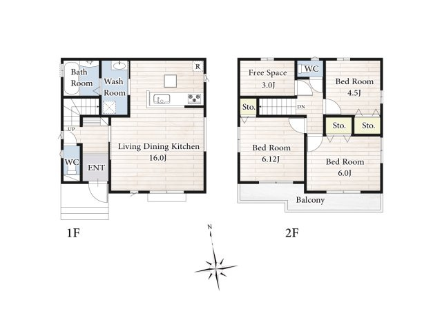 【間取り】 | 陽の光をたっぷりと浴びながら気持ち良く生活が出来ます。夢のマイホーム、夢ではなく実現出来ます！見学・ご相談等、お気軽にご連絡下さい。
