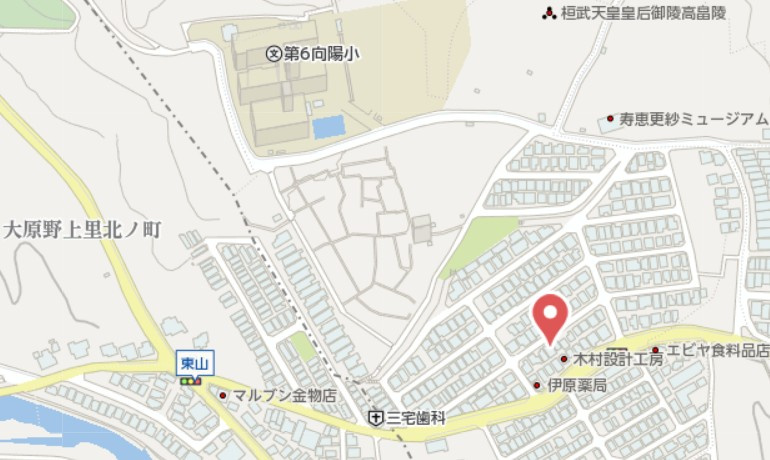 向日市寺戸町大牧　新築戸建の地図