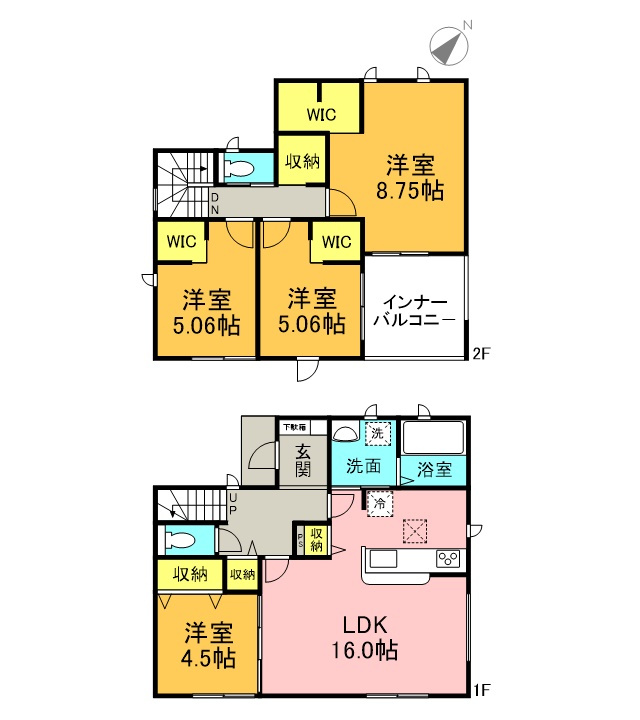 碧南市日進町（新築一戸建）の間取り|4LDK＋WIC