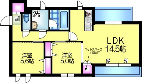 エトワールヴァリ　プリミエの間取り|★角部屋２面窓★