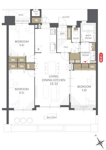 【間取り】ナポレ久留米けやき通り 