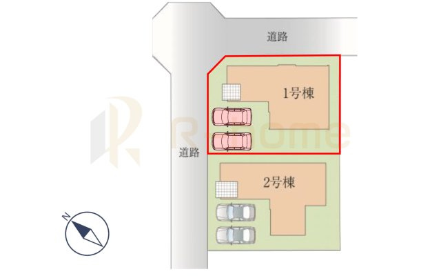 守谷市松ケ丘5期　新築戸建て　1号棟の区画図|大きなお買い物だからこそ、メリット・デメリットを伝えさせて頂きます。
R-homeにお任せください♪