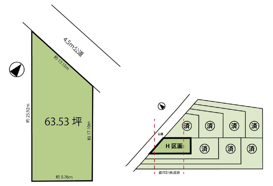 敷地面積63.5坪　売地　川越市今泉