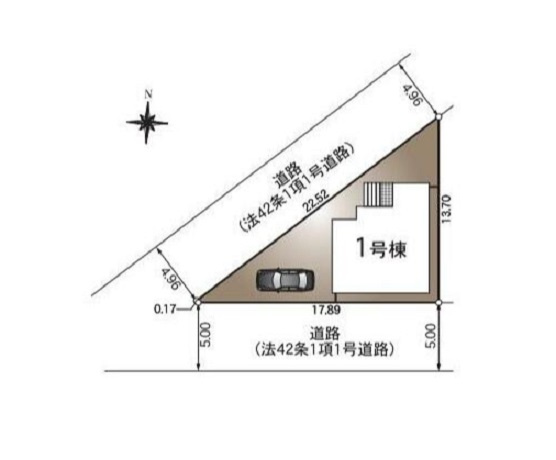 高知市薊野西町1丁目 第１-1号棟 新築戸建ての土地図