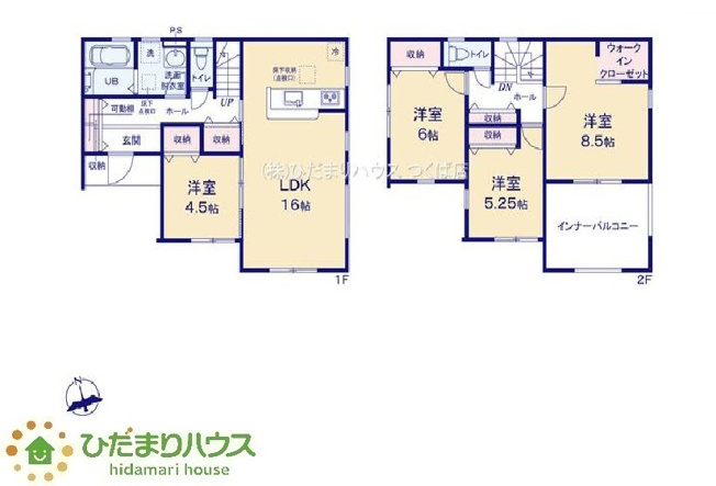 【間取り】 | 笠間市笠間第10　新築戸建　4号棟 | 季節物の衣類もスッキリ収納できるWIC完備