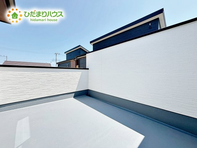 【バルコニー】 | 水戸市河和田1期　新築戸建　4号棟 | あたたかな光が差し込む、南向きのバルコニー(#^^#)