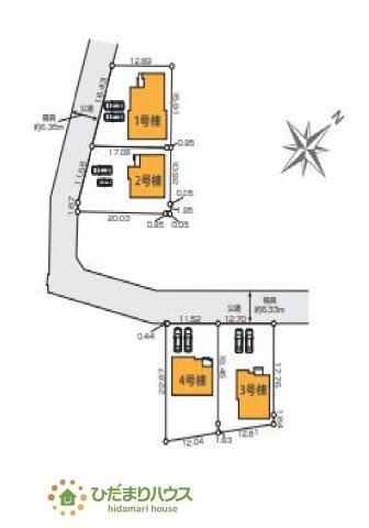【区画図】 | 水戸市河和田1期　新築戸建　4号棟 | 整備された駐車場で、マイカーを気兼ねなく洗車できます