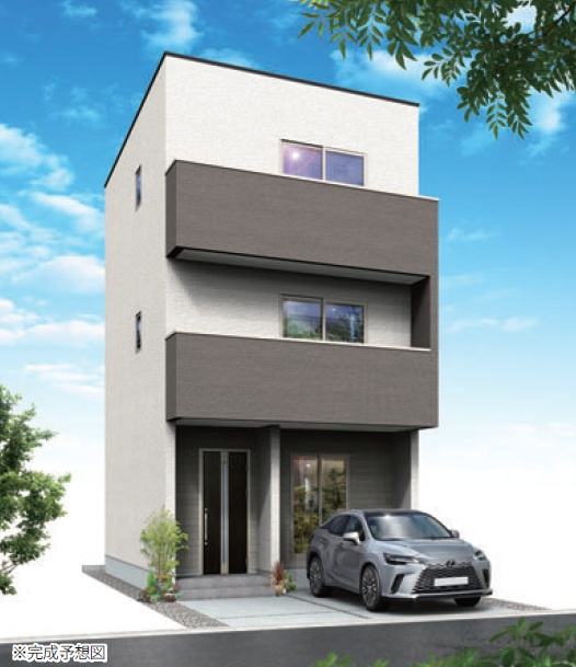 静岡市駿河区中田本町12期　新築戸建　全１棟の外観パース|完成予想図