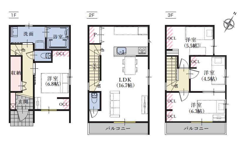 静岡市駿河区中田本町12期　新築戸建　全１棟の間取り