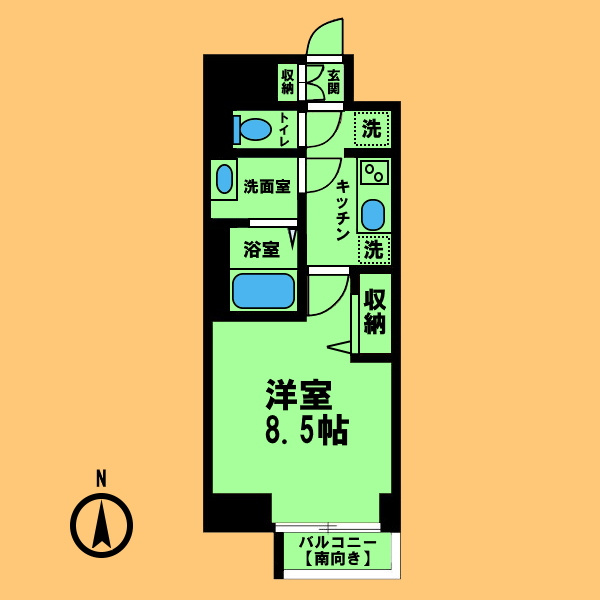 プレサンス大曽根駅前ファーストの間取り|間取り反転タイプ