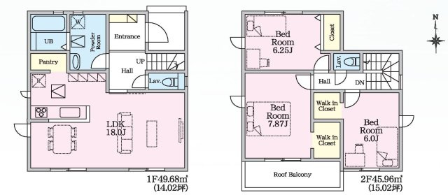 リナージュ前橋大利根町2丁目24-2期　2号棟　新築戸建のトイレ|2階トイレです。清潔感のある白を基調としています。
