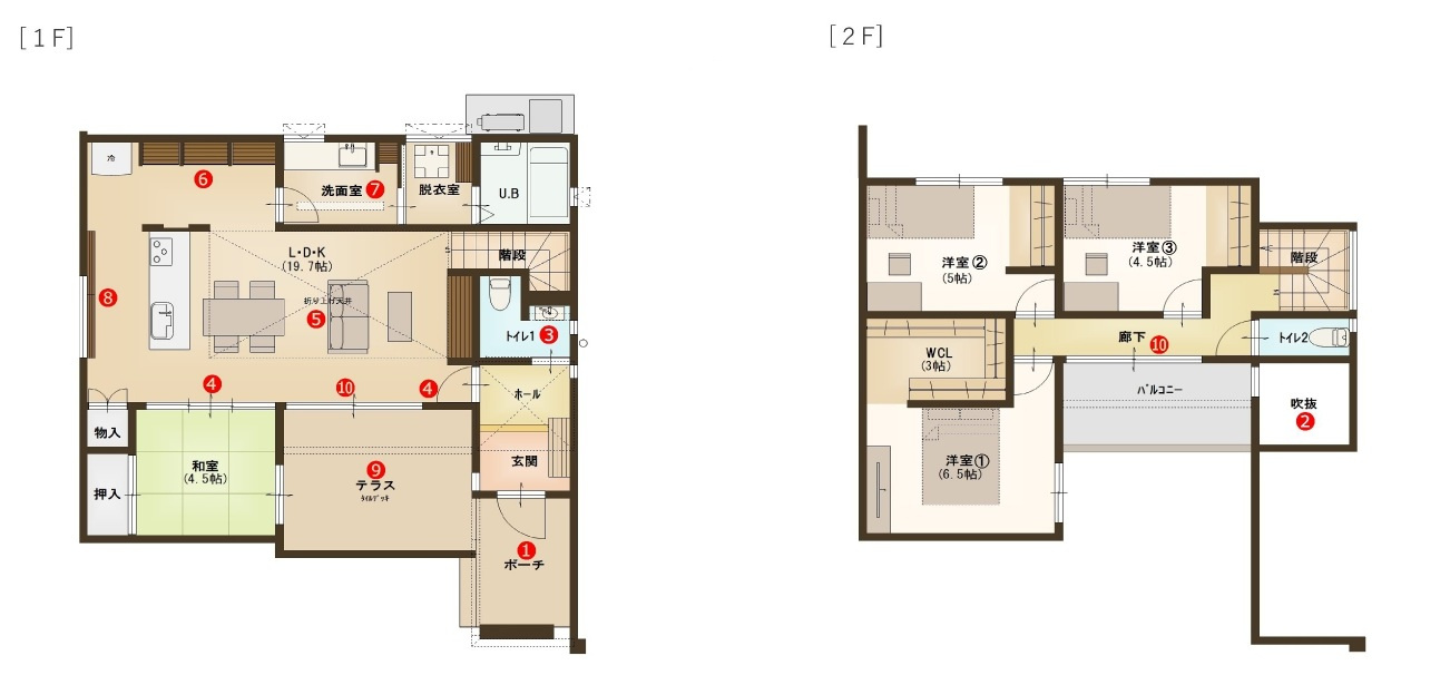 倉敷市連島中央　ウィズライフ連島中央７号地の間取り|間取り４ＬＤＫです。