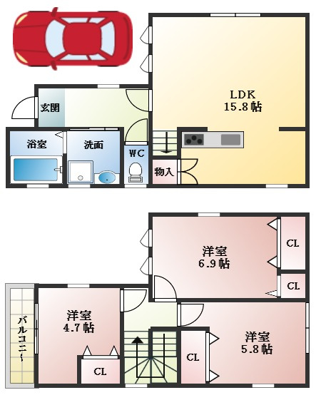 【間取り】 | フジパレス戸建賃貸青山2丁目 