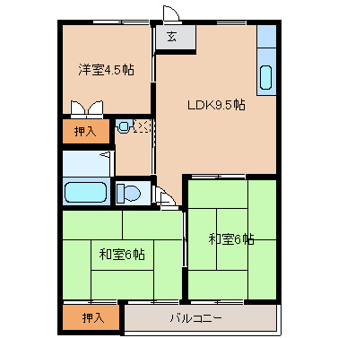 オークスハイツ【キャッシュバック対象】の間取り