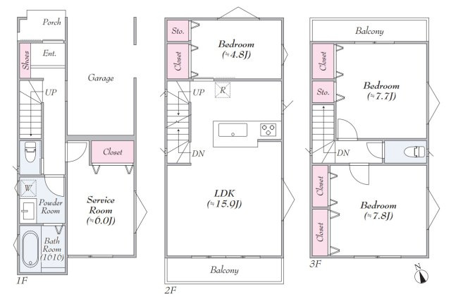横浜市栄区桂町 新築戸建て【仲介手数料無料】の間取り