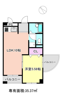 【間取り】 | メゾンドゥフレール　4－Ｈ