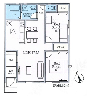 西尾市西幡豆町24-1期　新築分譲住宅　全6棟　3号棟の間取り