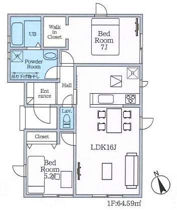 西尾市西幡豆町24-1期　新築分譲住宅　全6棟　4号棟の間取り