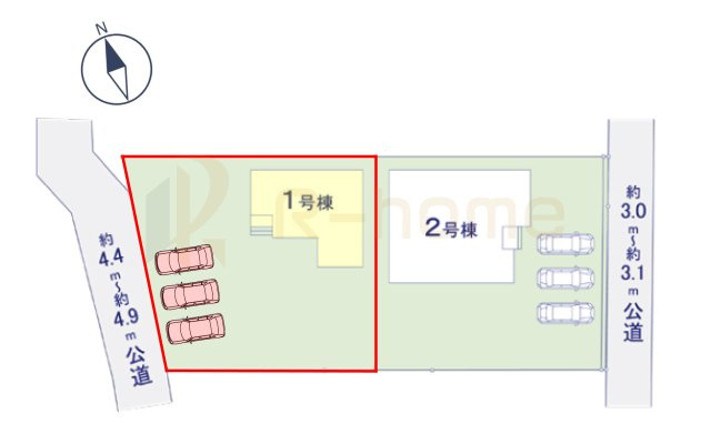 つくば市古来1期　新築戸建て　1号棟の区画図|大きなお買い物だからこそ、メリット・デメリットを伝えさせて頂きます。
R-homeにお任せください♪