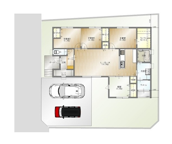 都城市金田町4(A号棟)の区画図|配置図（A号棟）