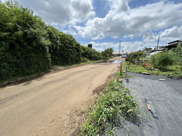 若柴町土地の前面道路含む現地写真|幅約5ｍの道路に接道しています