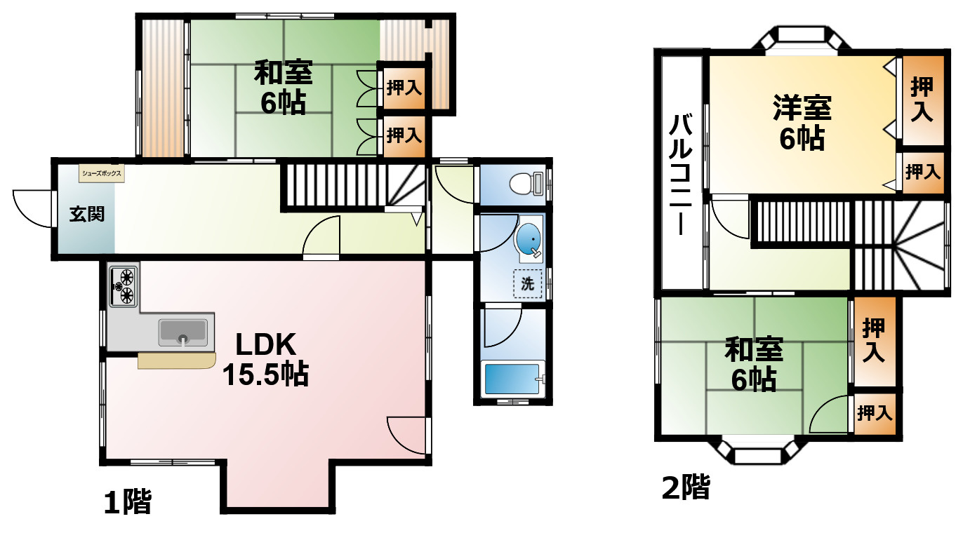 牛込貸家の間取り