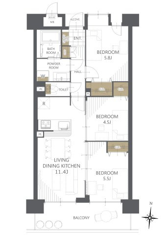 【間取り】ファミール北加賀屋こもれびの街 