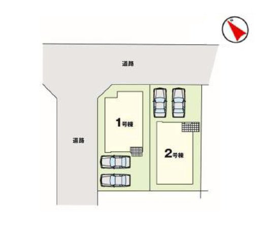 菊池郡菊陽町武蔵ケ丘2丁目第4-2棟（2号棟）　の区画図|配置図（2号棟）