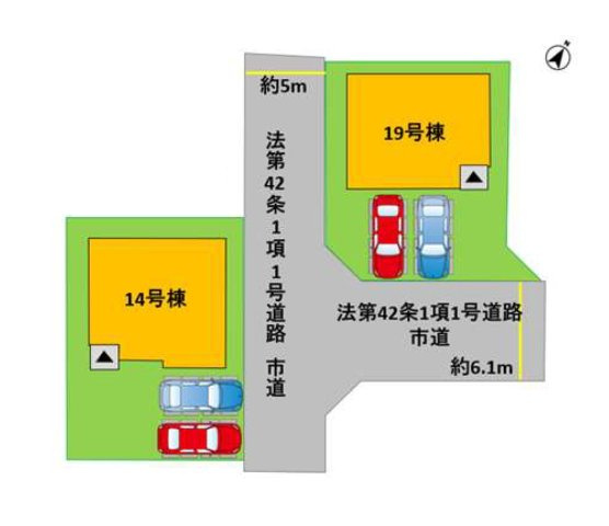 熊本市東区保田窪3丁目第1-2棟（19号棟）　の区画図|配置図（19号棟）