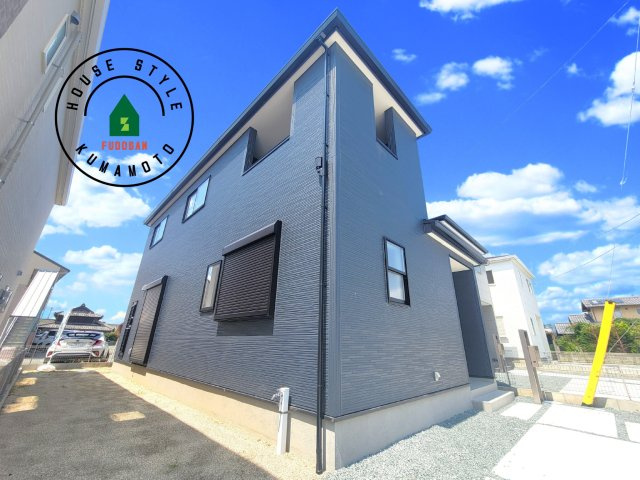 菊池市西寺第1-8棟（6号棟）の外観|デザイン性のある外観です。