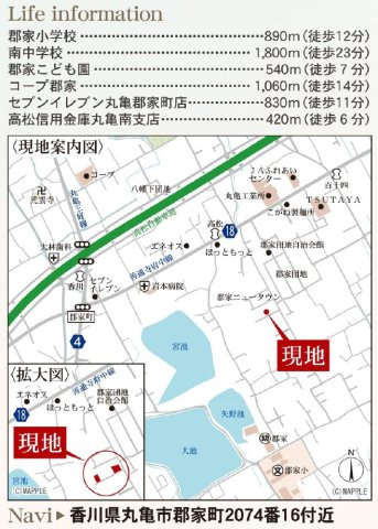 リーブルガーデン丸亀市郡家町第六の地図