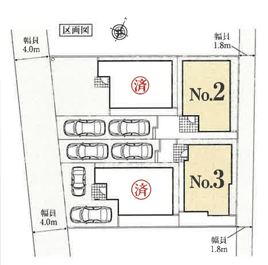 仲介手数料無料　狭山市狭山　新築戸建　全4棟　2号棟の区画図