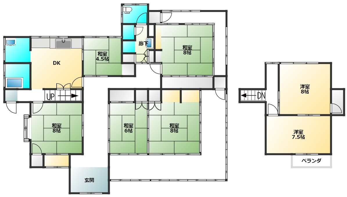 西宮町戸建ての間取り