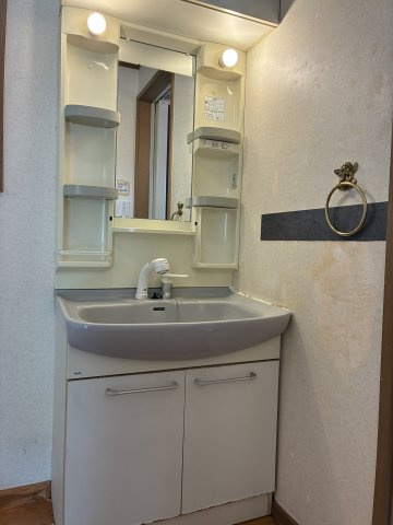 けやき坂１丁目　中古戸建の独立洗面台|シャワー水栓で朝の身支度もスムーズですね