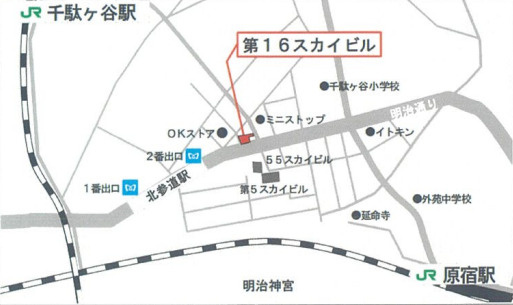 第１６スカイビルの地図