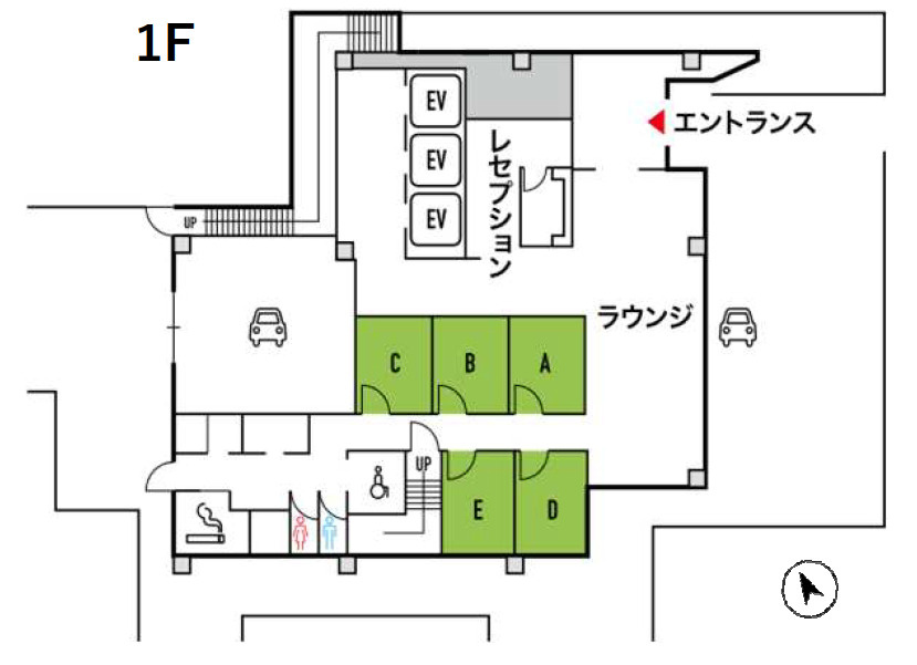 クロスオフィス内幸町の区画図