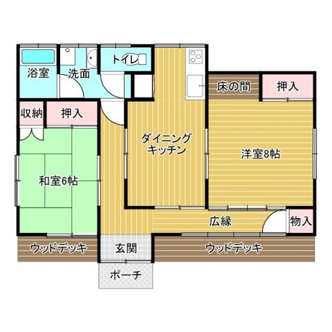 鉾田市安塚中古戸建の間取り