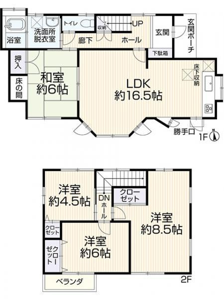 【仲介手数料無料／豊田市】豊田市平山町1丁目　中古戸建の間取り