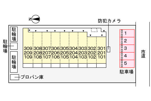 ルーベル桜井の区画図|駐車場