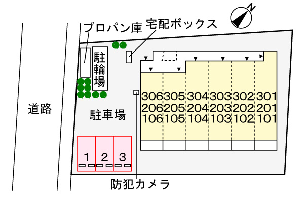 クルールの区画図|駐車場