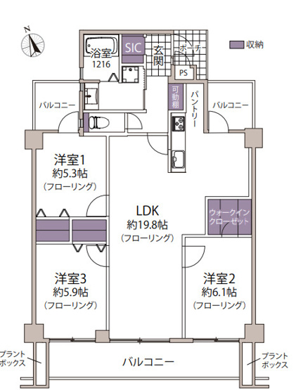 【間取り】 | スワローハイツ山荘通 | リフォーム済で気持ちよく新生活を始められます。収納が充実しているので居住スペースをスッキリと使えます