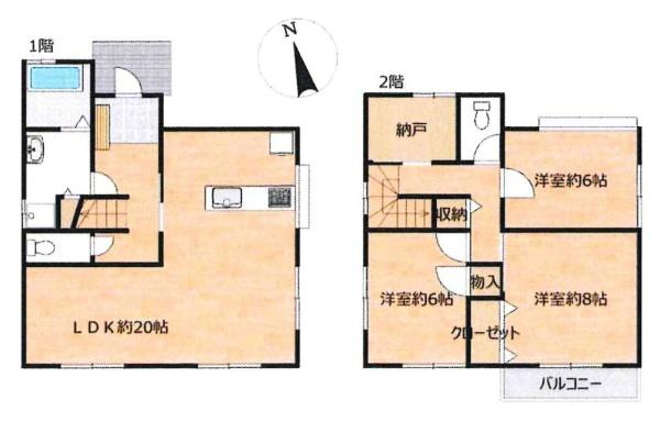 岡崎市筒針町・中古戸建の間取り|間取り図です