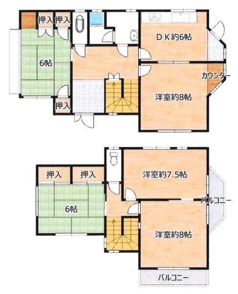 岡崎市井田町星九田・中古戸建の間取り|間取り図です