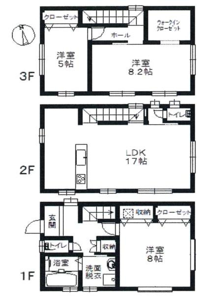 岡崎市大平町・中古戸建の間取り|間取り図です