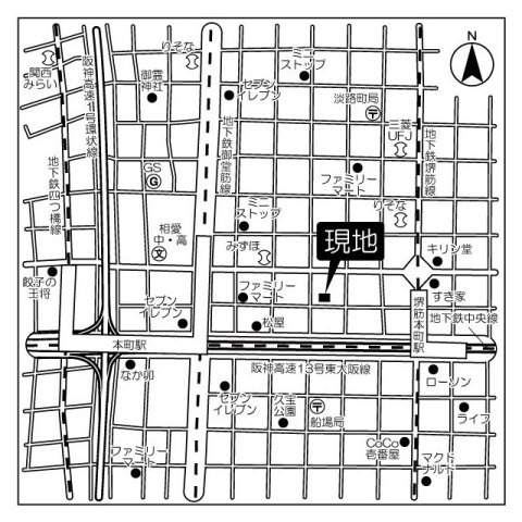 ブランズタワー大阪本町の地図