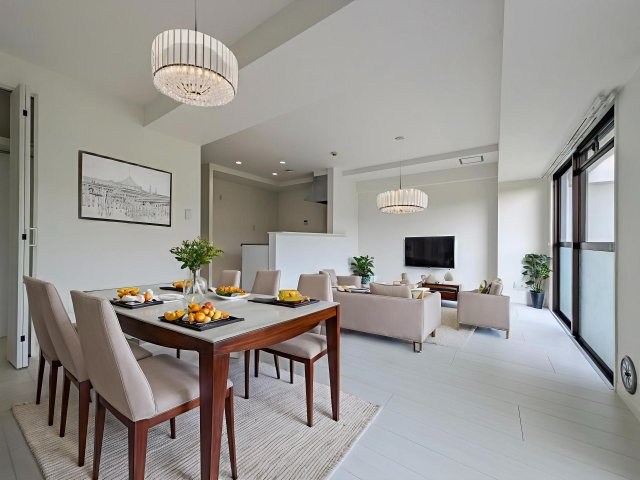 【居間・リビング】 | ☆CGでバーチャルホームステージングしています。
家族団らんの時間も増えそうなくつろぎのＬＤＫ