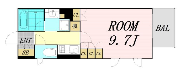 パークアクシス大阪新町　仲介手数料無料の間取り
