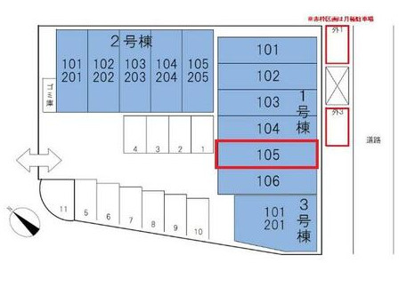 近江八幡市安土町下豊浦の店舗事務所の区画図