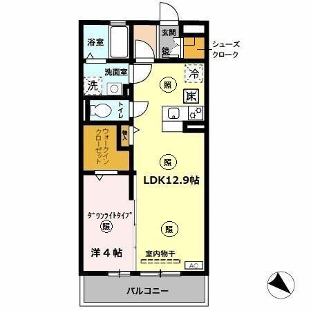 神戸市北区鈴蘭台北町３丁目のアパートの間取り